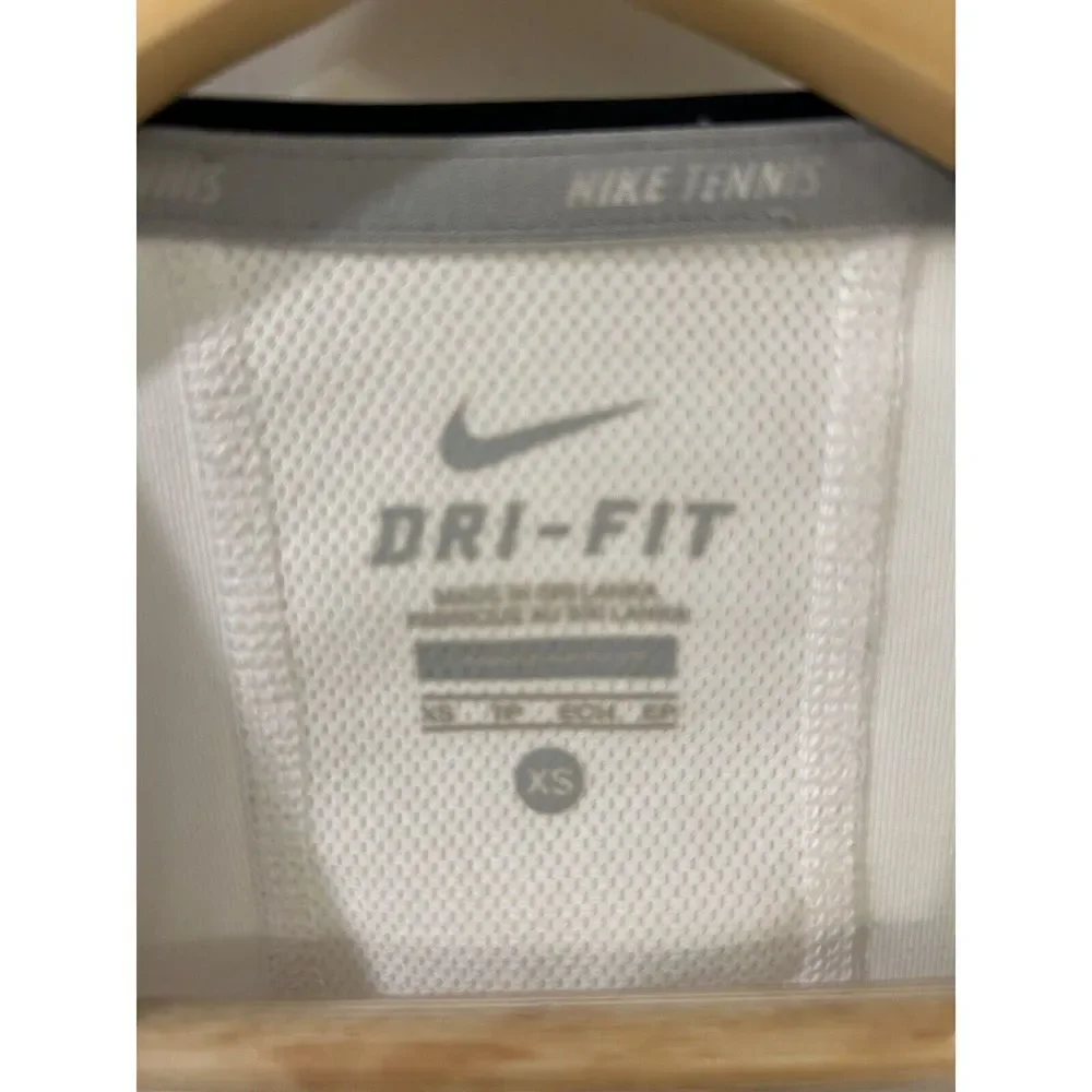 Nike Top Sleeveless Muscle Tank White Black Mesh Swoosh XS